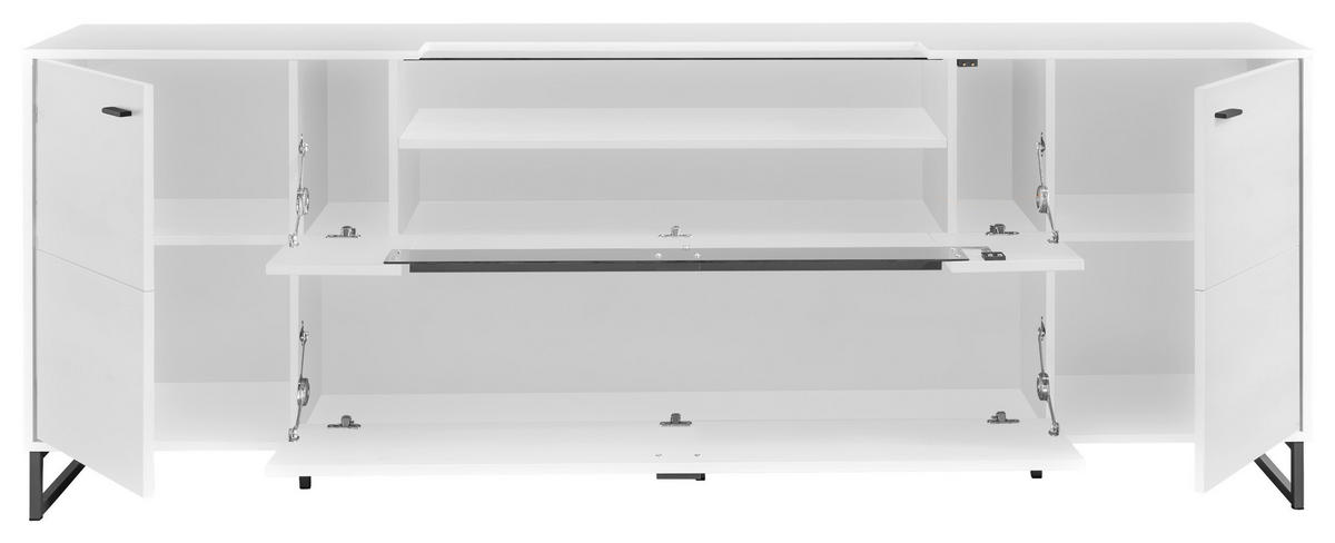 SIDEBOARD  in 228,6/82,9/43,8 cm  - Dunkelgrau/Weiß, Design, Glas/Holzwerkstoff (228,6/82,9/43,8cm) - SetOne by Musterring