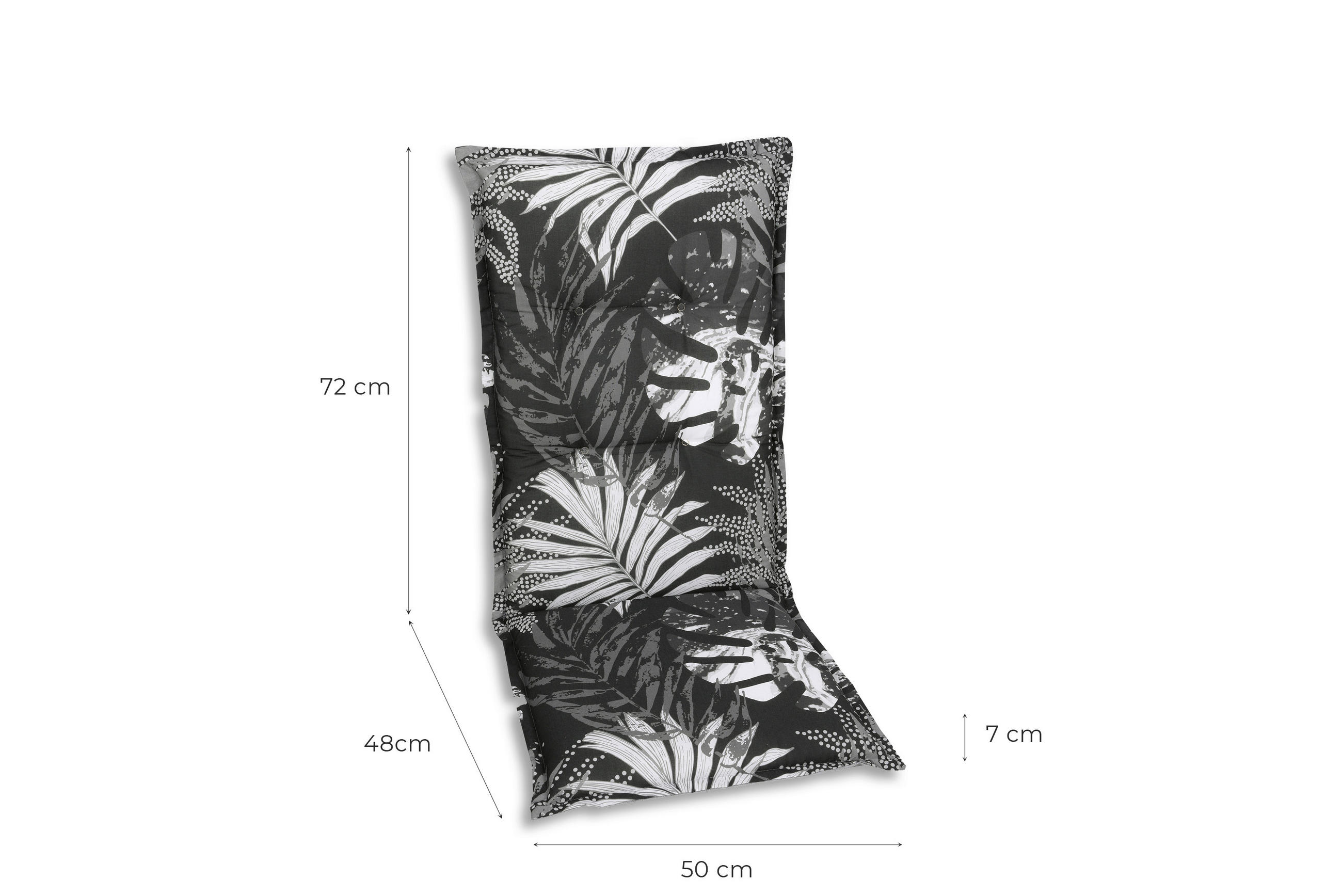 SESSELAUFLAGENSET Blätter  - Schwarz/Weiß, Basics, Textil (50/7/120cm)