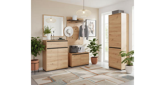 GARDEROBE  in 220/195/38 cm  - Anthrazit/Eiche Artisan, MODERN, Holzwerkstoff (220/195/38cm) - Xora