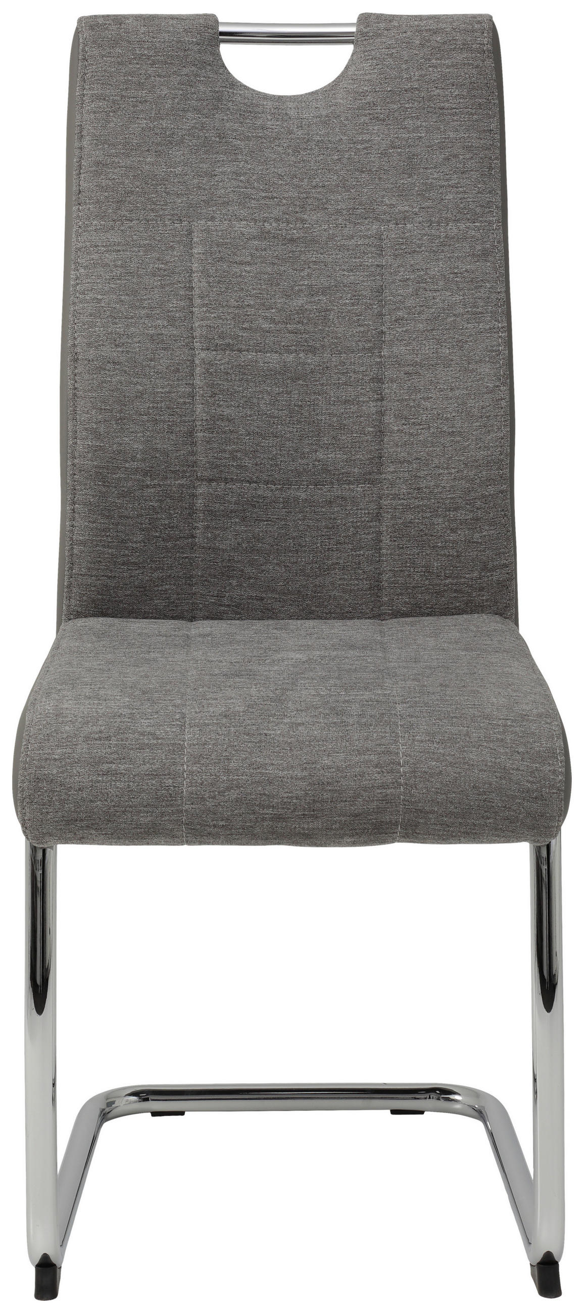 SCHWINGSTUHL-SET 4 Stück  in Stahl Webstoff  - Chromfarben/Grau, MODERN, Textil/Metall (43/98/59cm) - MID.YOU