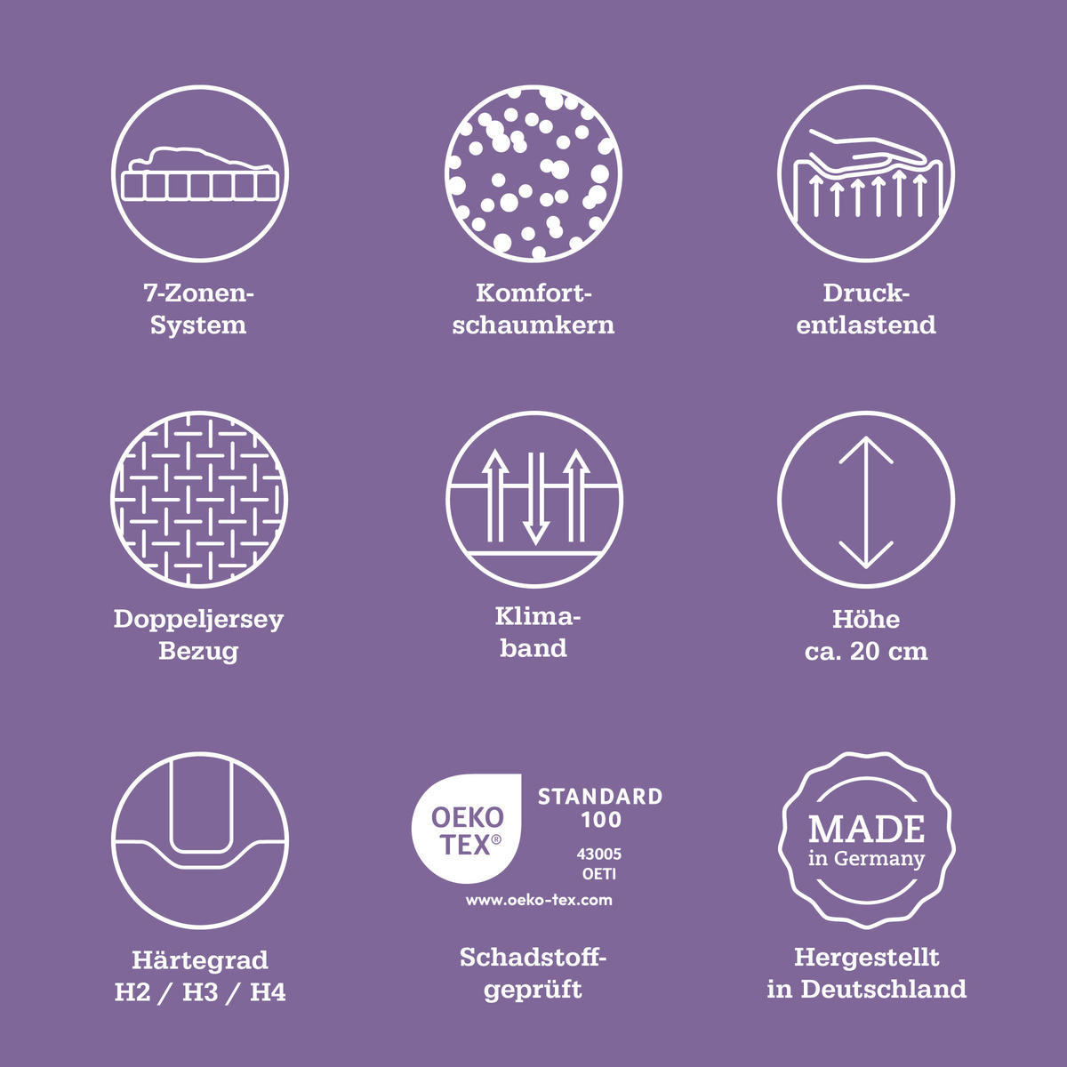 MATRATZENSET 100/200 cm  - Birkefarben, Basics, Holz (100/200cm) - Sleeptex