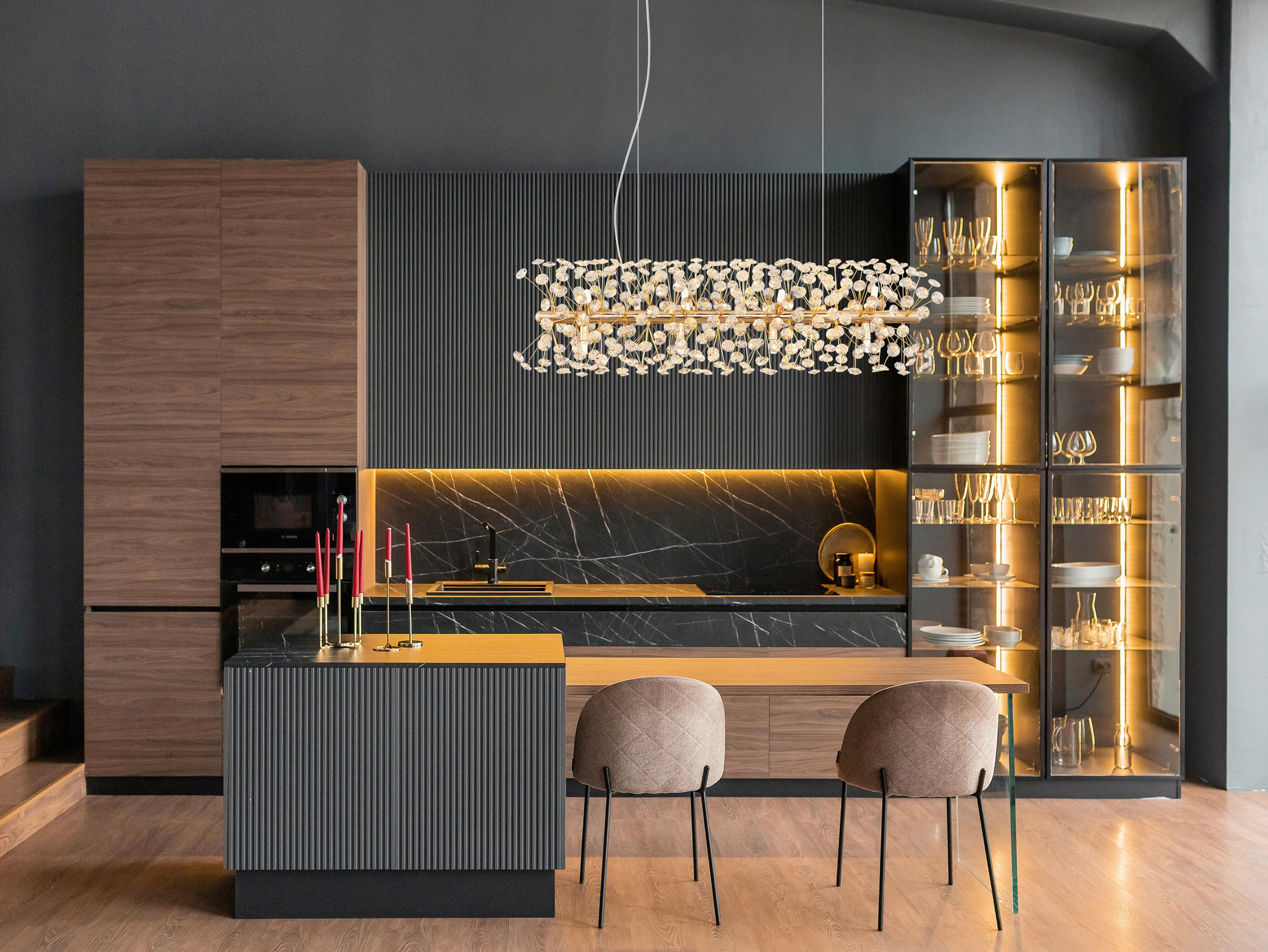 KRISTALL-HÄNGELEUCHTE 90/30/150 cm    - Klar/Transparent, Lifestyle, Glas/Kunststoff (90/30/150cm) - Globo