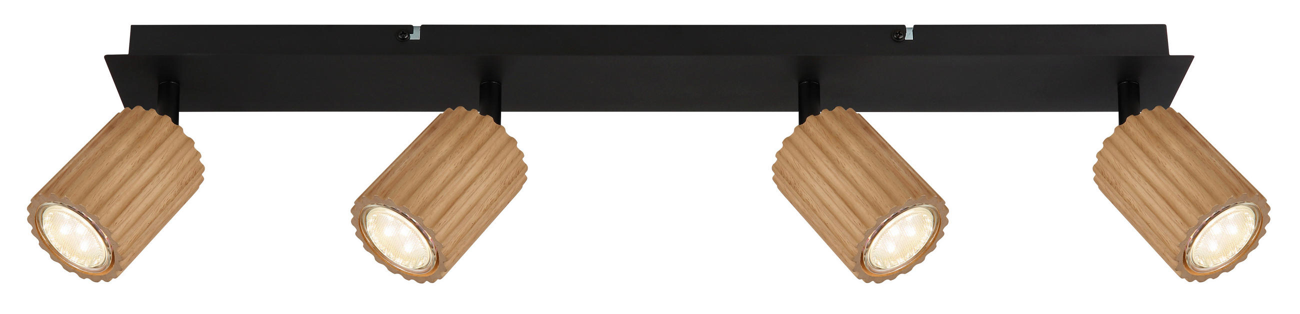 REFLEKTOR  WENZEL   65/8/13 cm          - črna/temno rjava, Natur, kovina/les (65/8/13cm) - Globo