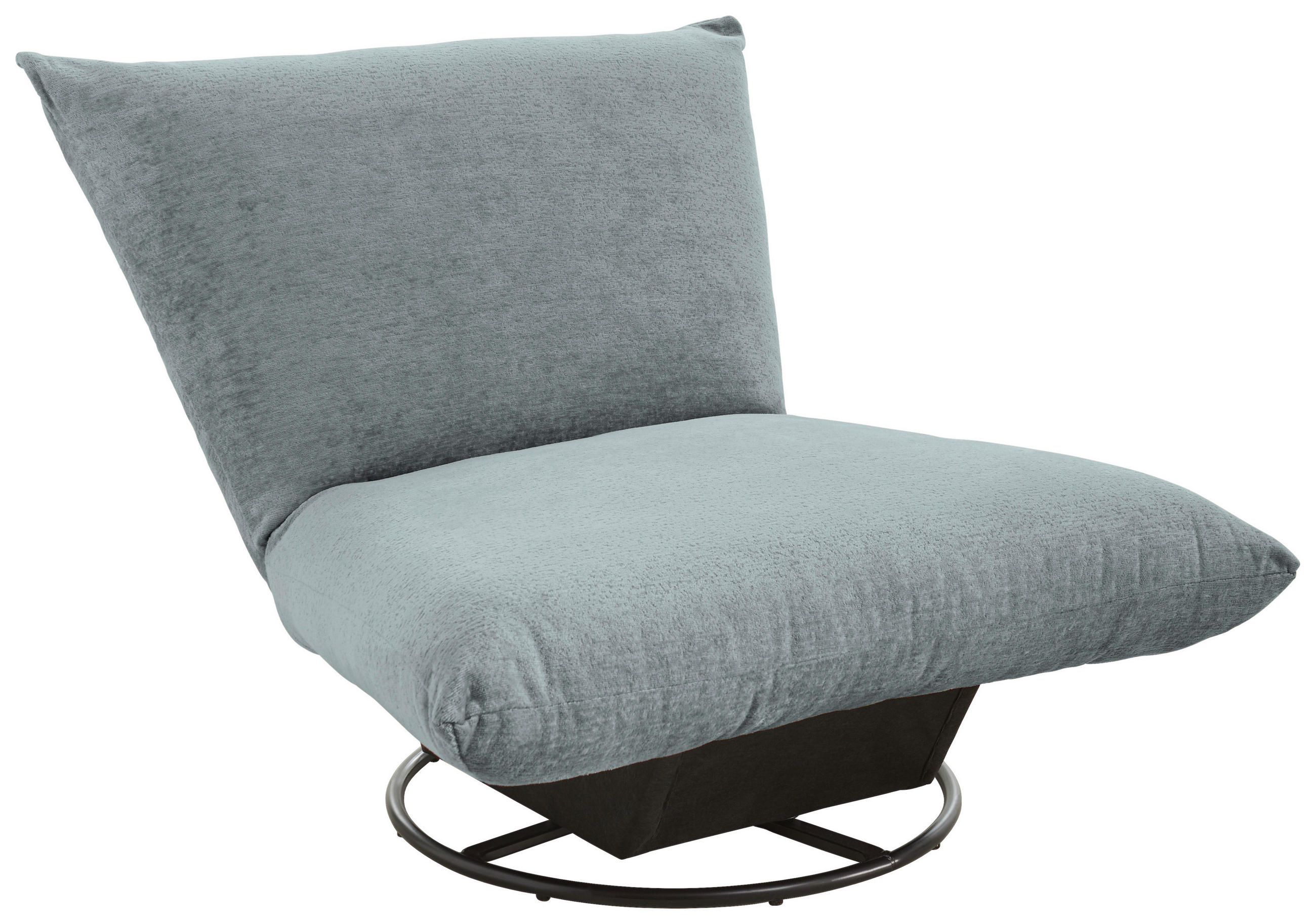 RELAXSESSEL Bouclé    - Schwarz/Hellblau, Design, Textil/Metall (100/78/96cm) - Livetastic
