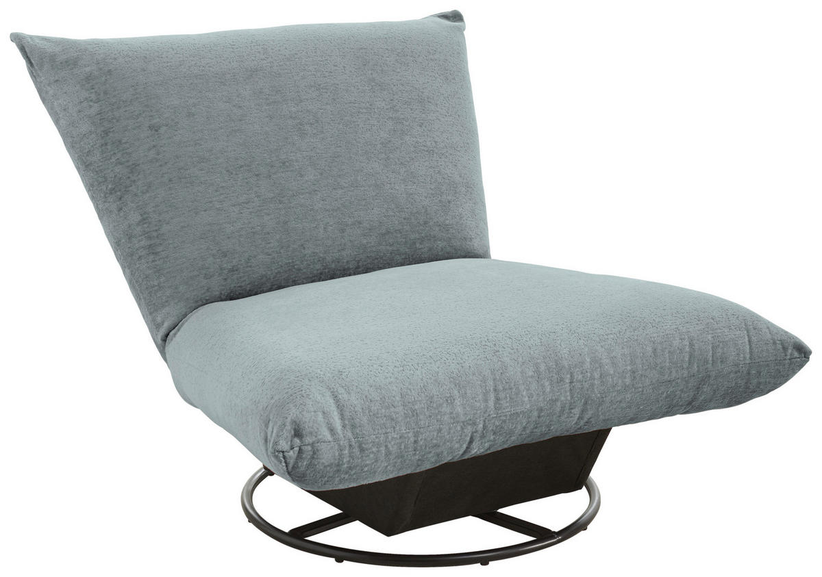 RELAXSESSEL Bouclé    - Schwarz/Hellblau, Design, Textil/Metall (100/78/96cm) - Livetastic