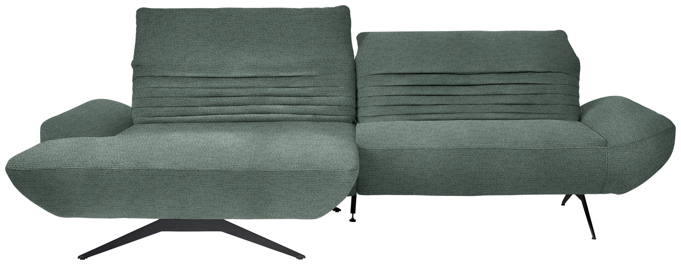 ECKSOFA in Chenille Blaugrau  170-195/280 cm  - Blaugrau/Schwarz, Design, Textil/Metall (170-195/280cm) - Dieter Knoll