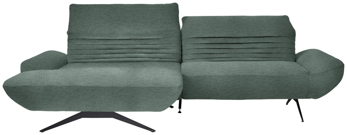 ECKSOFA  in Chenille Blaugrau  170-195/280 cm  - Blaugrau/Schwarz, Design, Textil/Metall (170-195/280cm) - Dieter Knoll