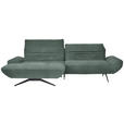 ECKSOFA  in Chenille Blaugrau  170-195/280 cm  - Blaugrau/Schwarz, Design, Textil/Metall (170-195/280cm) - Dieter Knoll