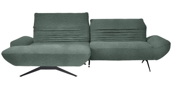 ECKSOFA  in Chenille Blaugrau  170-195/280 cm  - Blaugrau/Schwarz, Design, Textil/Metall (170-195/280cm) - Dieter Knoll