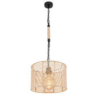 VISEČA SVETILKA        31/120 cm     60 W E27 - črna/rjava, Romantika, kovina/naravni materiali (31/120cm)