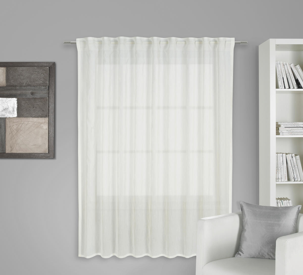KOMBINIRANA ZAVESA  prosojno   140/180 cm  - krem barve, Basics, tekstil (140/180cm) - Esposa