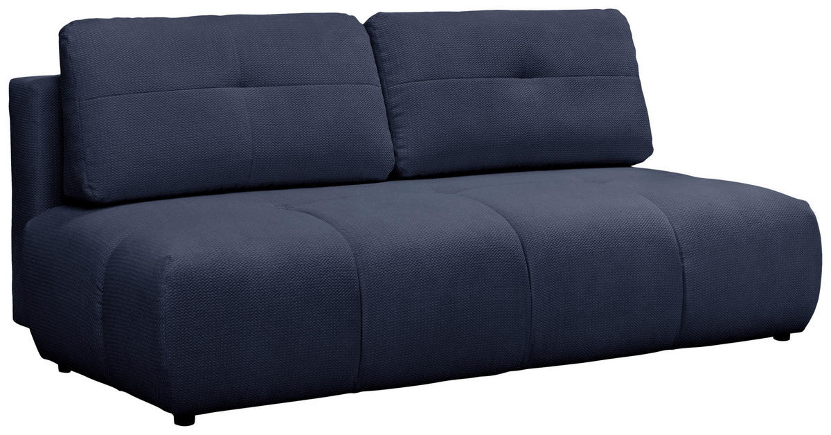 SCHLAFSOFA Struktur Dunkelblau  - Schwarz/Dunkelblau, Design, Textil (208cm) - MID.YOU