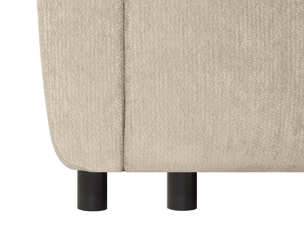 SCHLAFSOFA Chenille Beige  - Beige/Schwarz, KONVENTIONELL, Kunststoff/Textil (161/90/108cm) - Carryhome