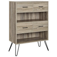 KOMMODE Landon 79/112/36 cm 4 Schublade(n)  - Eichefarben/Schwarz, Design, Holzwerkstoff/Metall (79/112/36cm) - MID.YOU