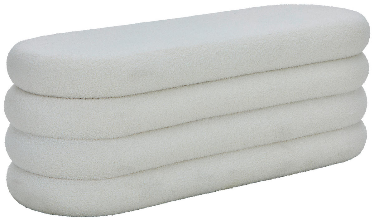 TRUHENBANK in Holz, Textil 120/42/42 cm  - Weiß, LIFESTYLE, Holz/Textil (120/42/42cm) - Xora