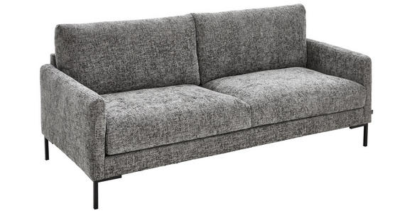 3-SITZER-SOFA Webstoff Grau  - Schwarz/Grau, KONVENTIONELL, Textil/Metall (196/78/90cm) - Hom`in