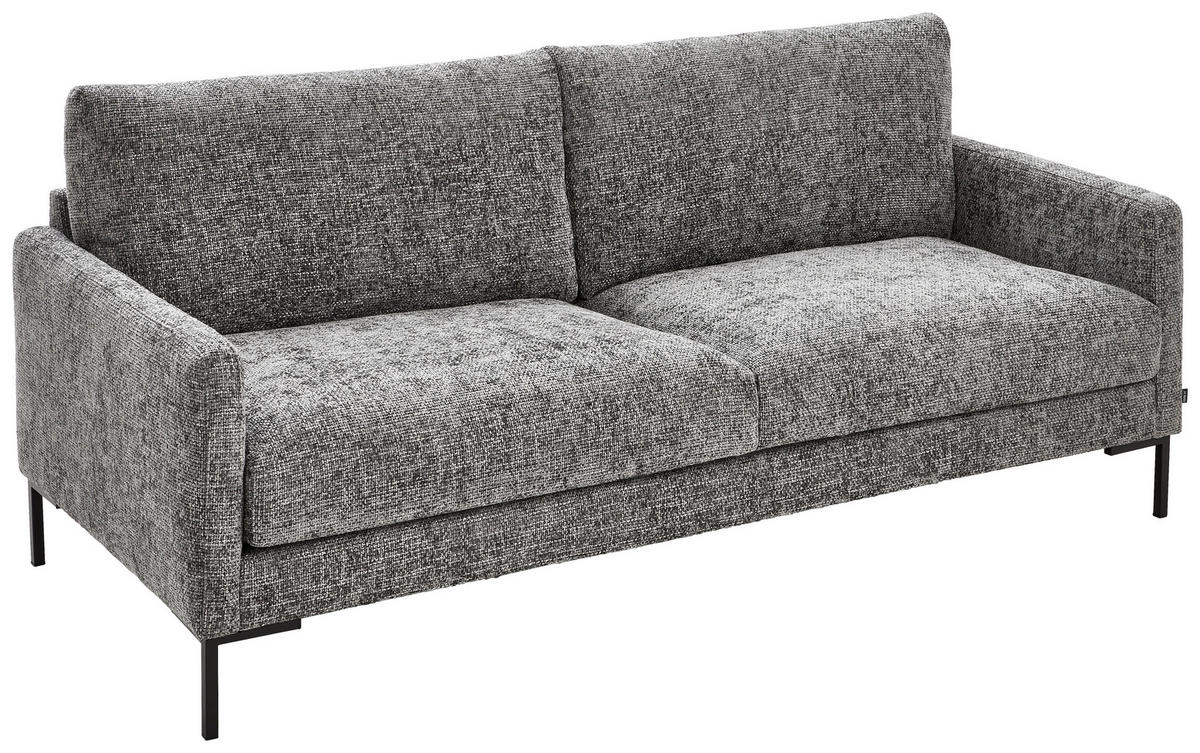 3-SITZER-SOFA Webstoff Grau  - Schwarz/Grau, KONVENTIONELL, Textil/Metall (196/78/90cm) - Hom`in