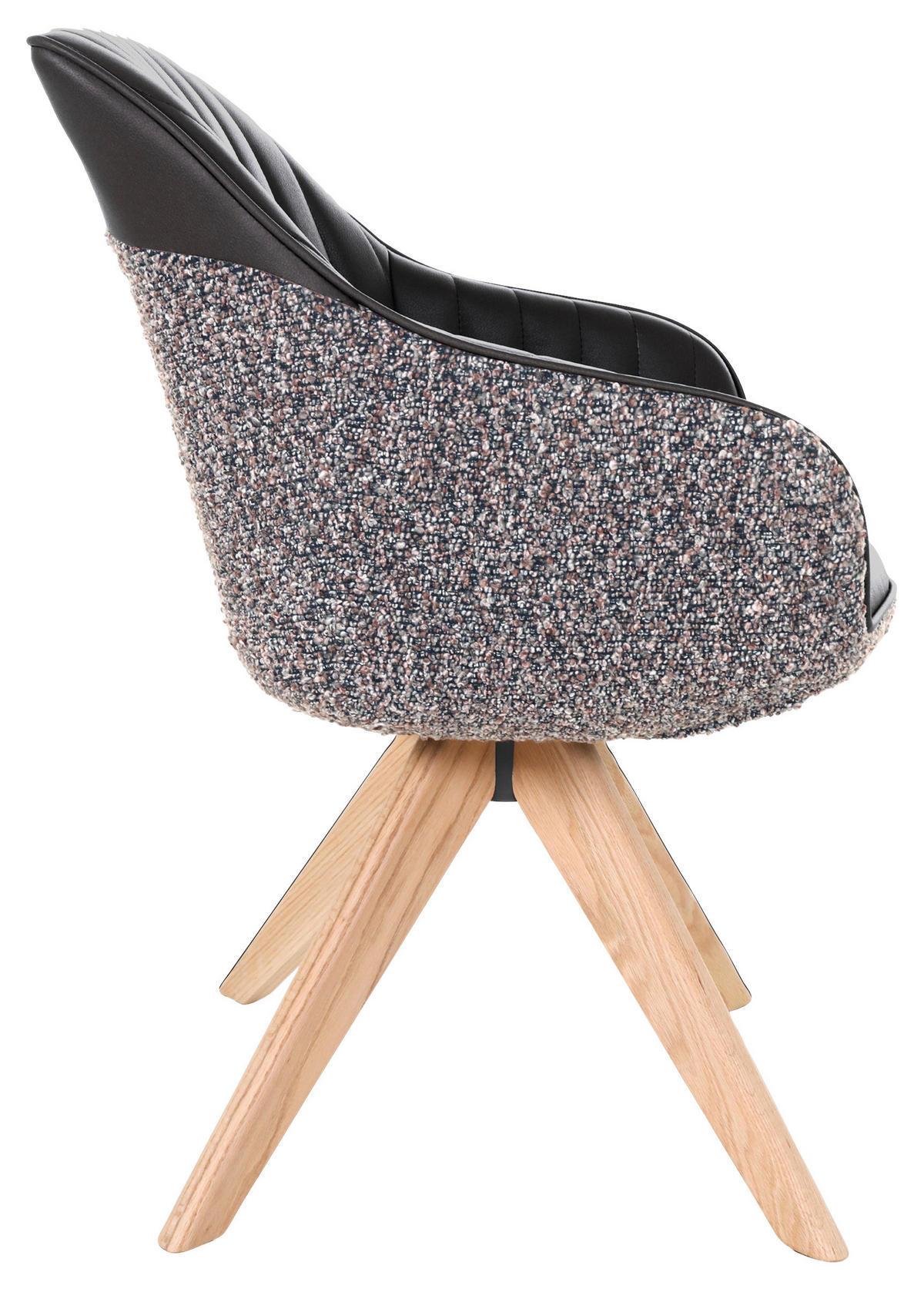 STOLIČKA S PODRÚČKAMI, ženilka, vzhľad kože, farba duba, tmavohnedá - farba duba/tmavohnedá, Konventionell, drevo/textil (60/83/65cm) - home24