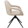 ARMLEHNSTUHL  in Eisen Webstoff  - Beige/Schwarz, Design, Textil/Metall (59,5/85,5/61,5cm) - Novel