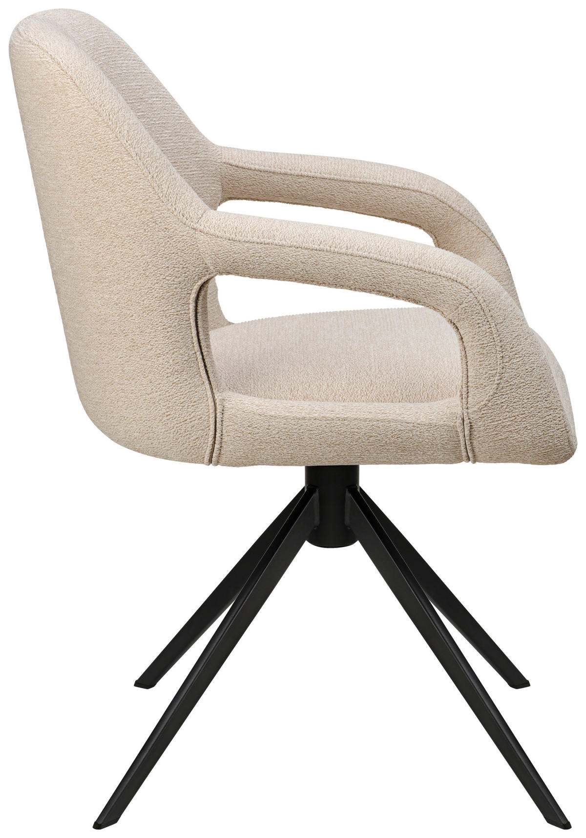 ARMLEHNSTUHL  in Eisen Webstoff  - Beige/Schwarz, Design, Textil/Metall (59,5/85,5/61,5cm) - Novel