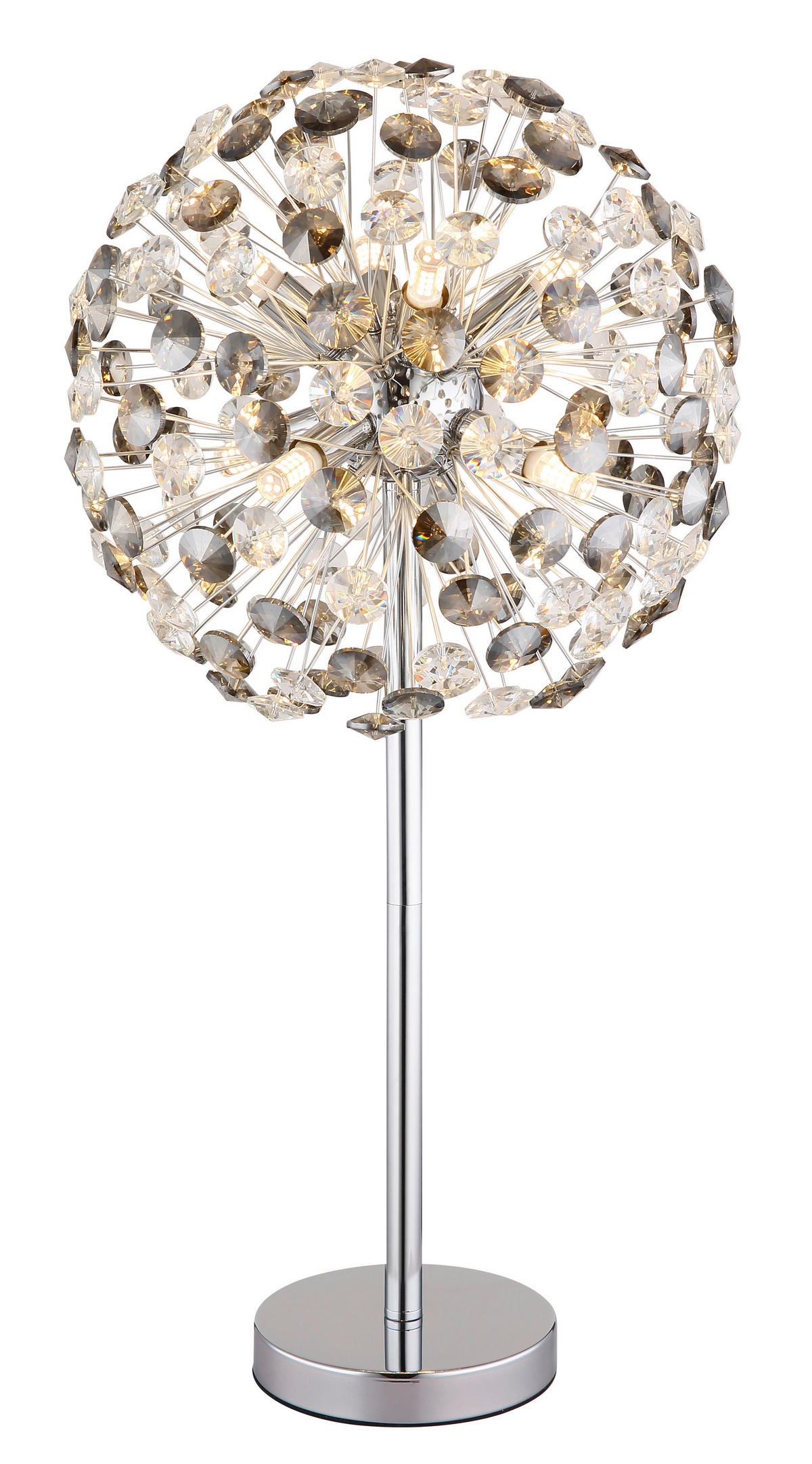 KŘIŠŤÁLOVÁ STOLNÍ LAMPA, 35/65 cm  - šedá/průhledné, Lifestyle, kov/plast (35/65cm) - Globo