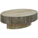 COUCHTISCH Mangoholz vollmassiv 110/60/35 cm oval Naturfarben, Schwarz  - Schwarz/Naturfarben, Design, Holz (110/60/35cm) - Ambia Home