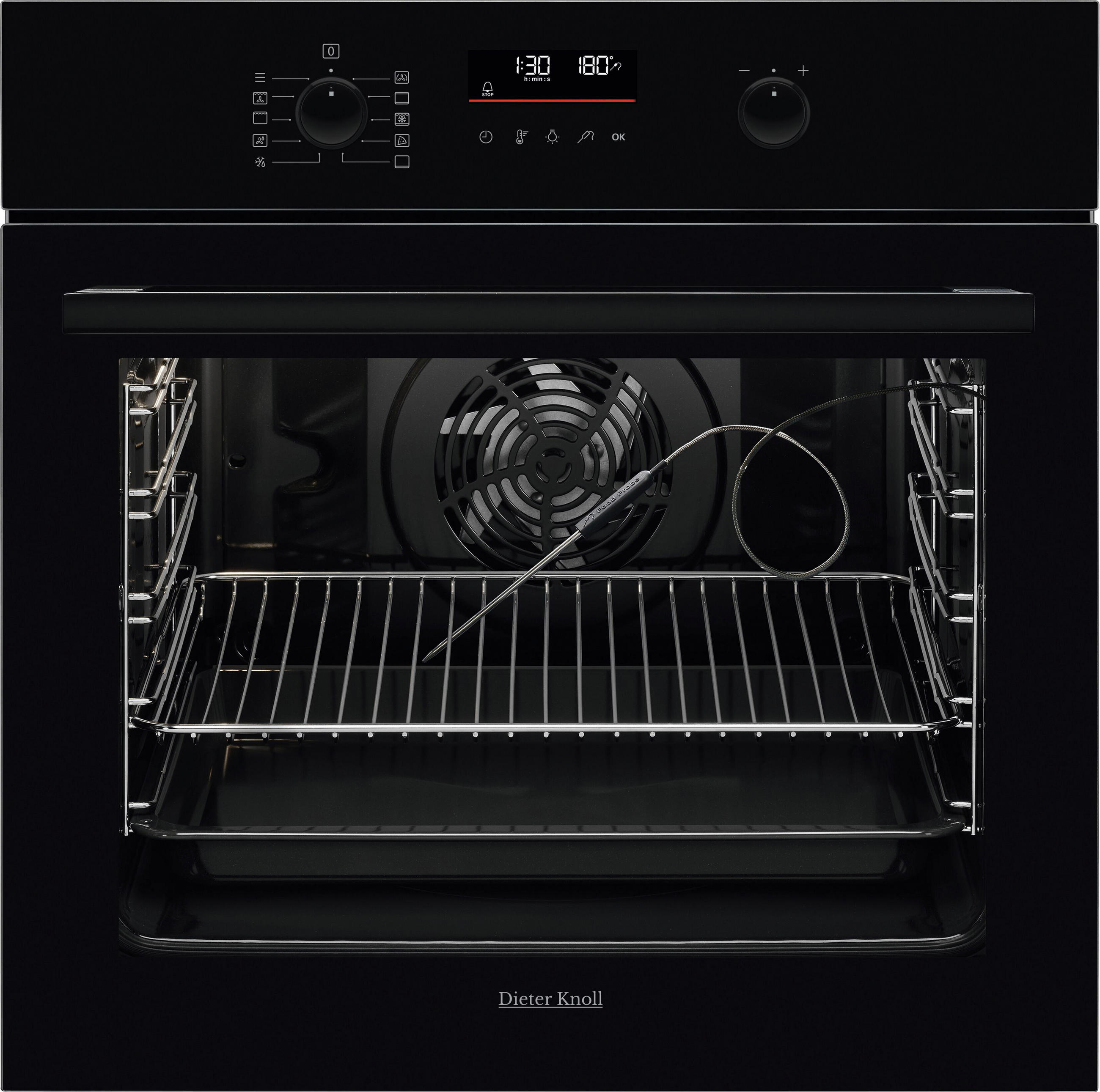 EINBAUBACKOFEN DKP37903BK  - Schwarz, Basics, Glas/Metall (59,4/59,4/56,9cm) - Dieter Knoll