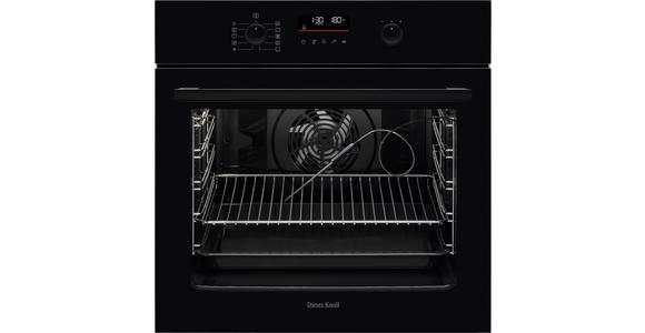 EINBAUBACKOFEN DKP37903BK  - Schwarz, Basics, Glas/Metall (59,4/59,4/56,9cm) - Dieter Knoll