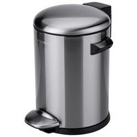 ABFALLSAMMLER Paris 3 L  - Edelstahlfarben/Schwarz, Basics, Kunststoff/Metall (26cm) - Fackelmann