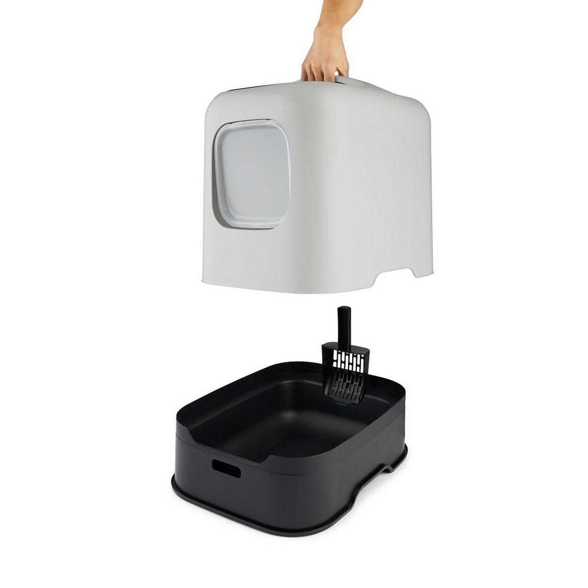 KATZENTOILETTE - Weiß, Basics, Kunststoff (51/39,5/44,3cm) - Rotho