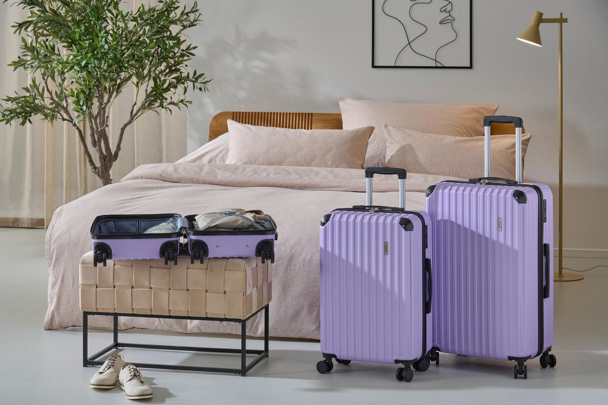 REISEKOFFERSET Lila 3-teilig  - Lila, Basics, Kunststoff/Textil - Novel