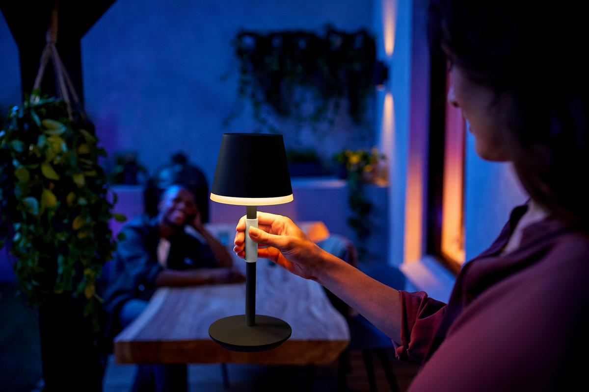 AKKU-TISCHLEUCHTE - Weiss, Design, Metall (14,2/35cm) - Philips HUE