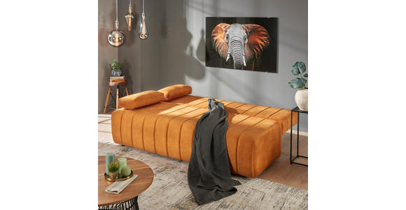 SCHLAFSOFA in Velours Rostfarben  - Rostfarben/Schwarz, KONVENTIONELL, Kunststoff/Textil (194/78-87/92cm) - Xora