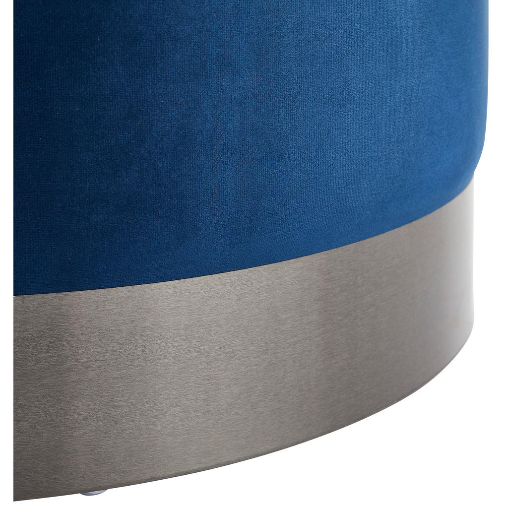Thumbnail - Xora Hocker, Blau, Grau, Metall, Textil, rund, 55x35x55 cm, erweiterbar (Typenauswahl), Wohnzimmer, Hocker, Sitzhocker