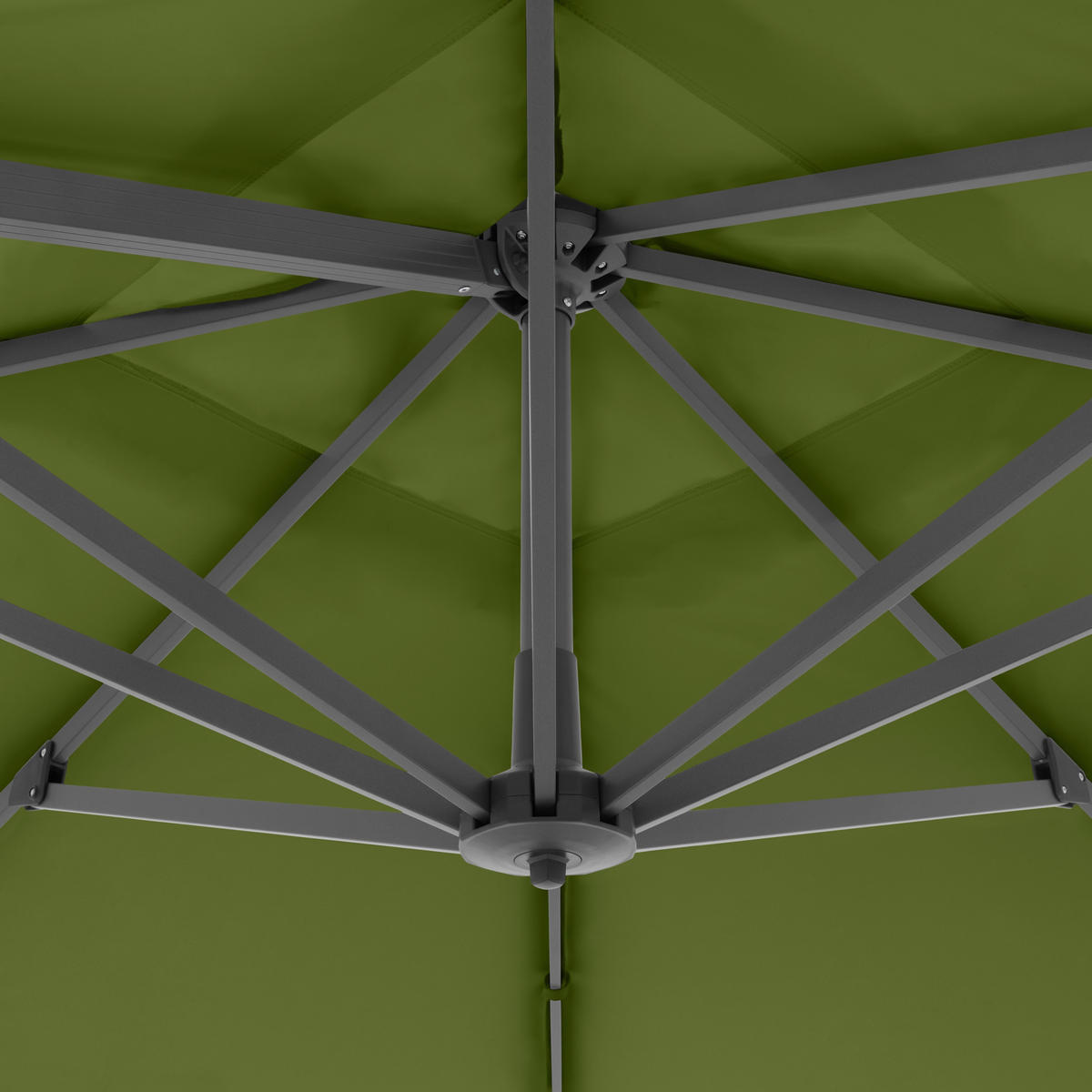 AMPELSCHIRM 300x300 cm  - Anthrazit/Grün, Design, Textil/Metall (300/300cm) - Amatio
