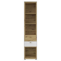 STANDREGAL  47,5/214,4/38 cm Weiss, Eiche Artisan  - Weiss/Eichefarben, Modern, Holz/Holzwerkstoff (47,5/214,4/38cm) - Hom`in