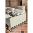 ECKSOFA in Flachgewebe, Struktur Creme  - Anthrazit/Creme, Design, Textil/Metall (254/230cm) - Ambiente