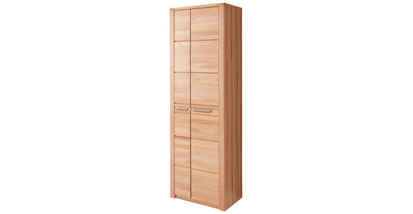 GARDEROBENSCHRANK  in 65/201/40 cm  - Edelstahlfarben/Buchefarben, Natur, Holz/Holzwerkstoff (65/201/40cm) - Linea Natura