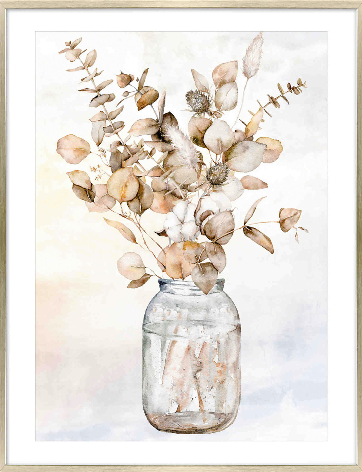 ART PRINT 50/70 cm  - culoare lemn pin/alb, Trend, plastic/textil (50/70cm) - Monee