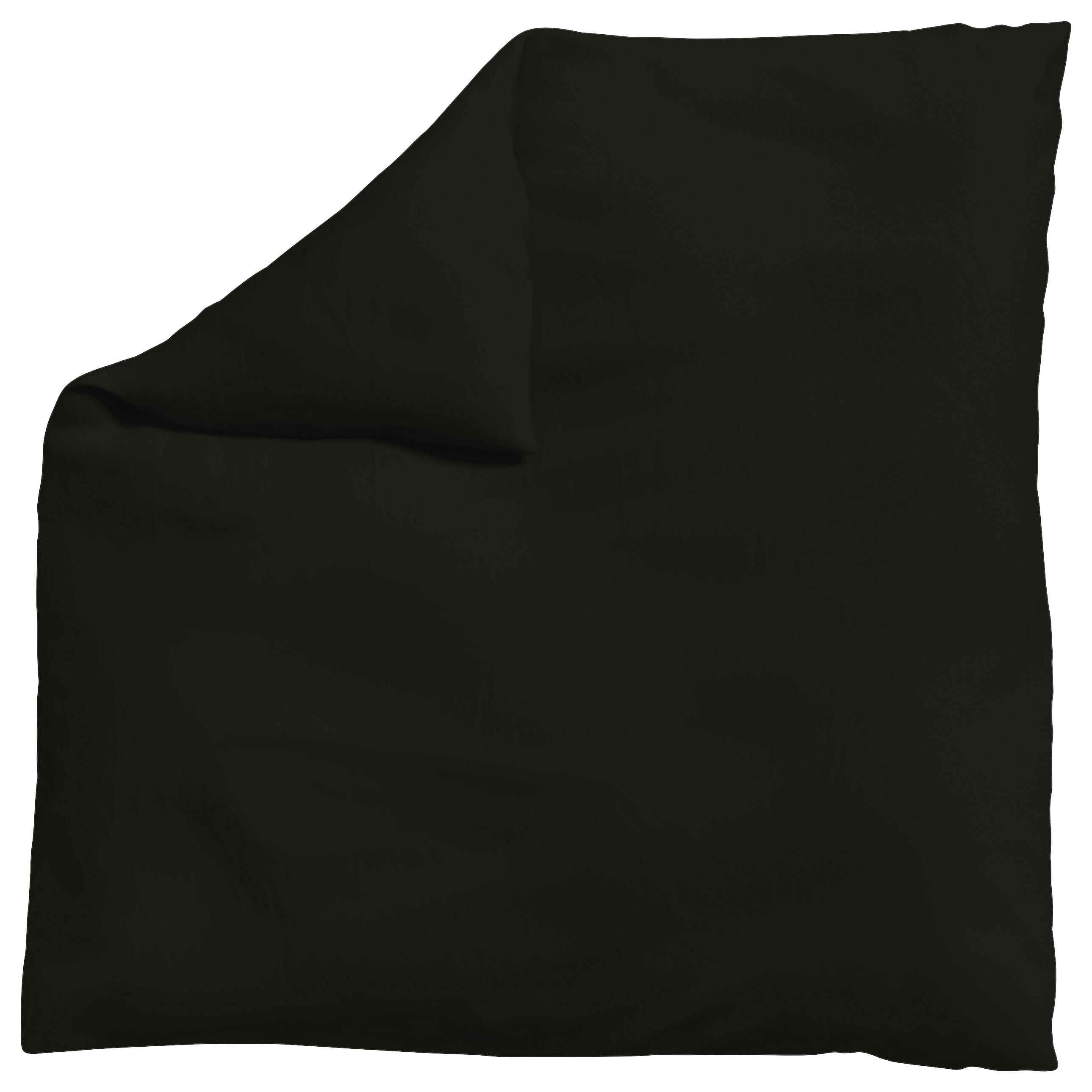 Schlafgut Bettdeckenbezug Woven Satin Schwarz 200x200 cm