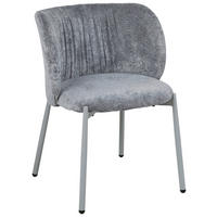 STUHL  in Gusseisen Chenille Metall, Textil  - Grau, Design, Textil/Metall (56,5/77/57cm) - Stylife