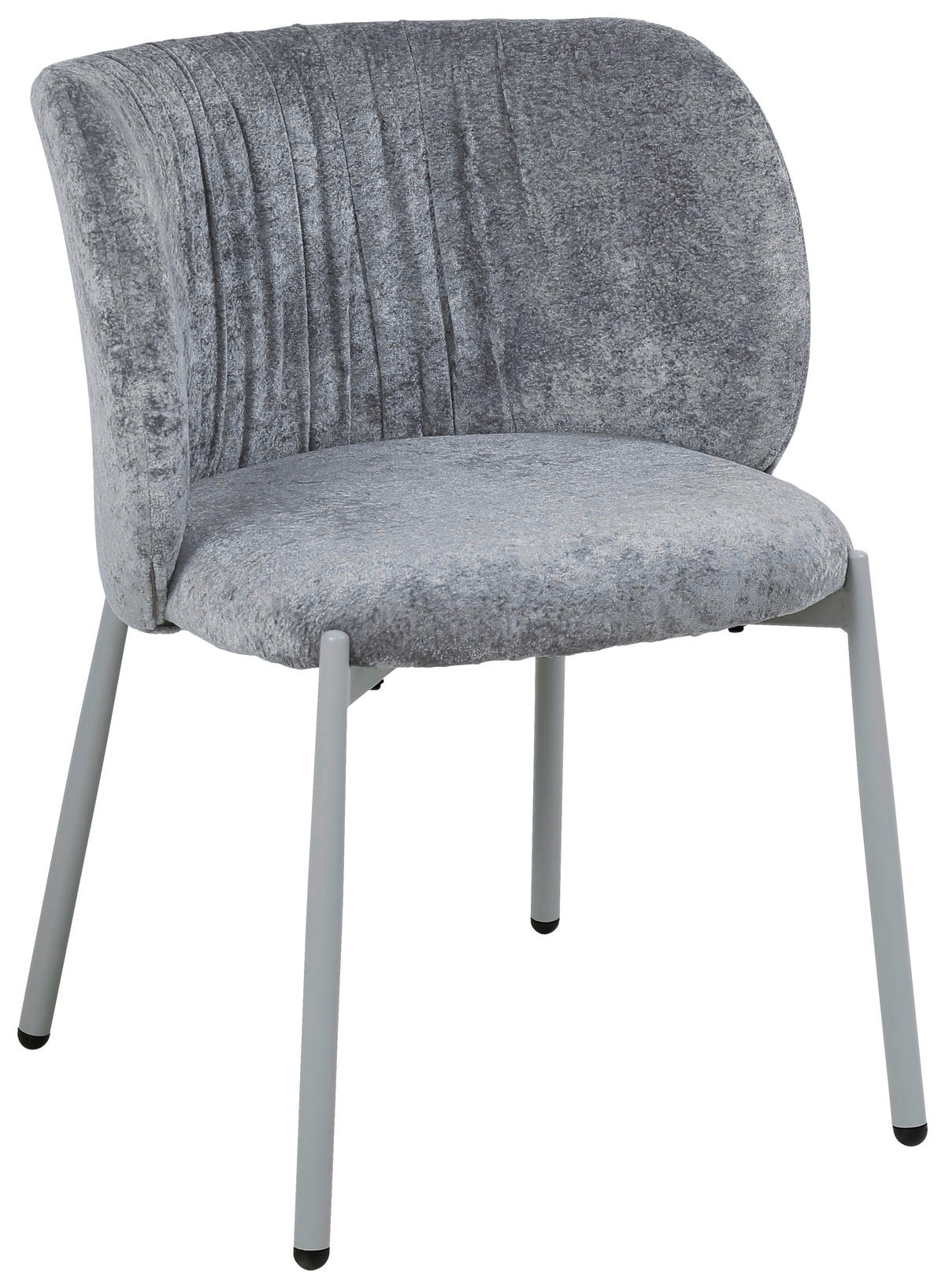 STUHL  in Gusseisen Chenille Metall, Textil  - Grau, Design, Textil/Metall (56,5/77/57cm) - Stylife