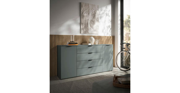 SIDEBOARD in 180/90/40 cm - Salbeigrün/Schwarz, Basics, Holzwerkstoff/Kunststoff (180/90/40cm) - Carryhome