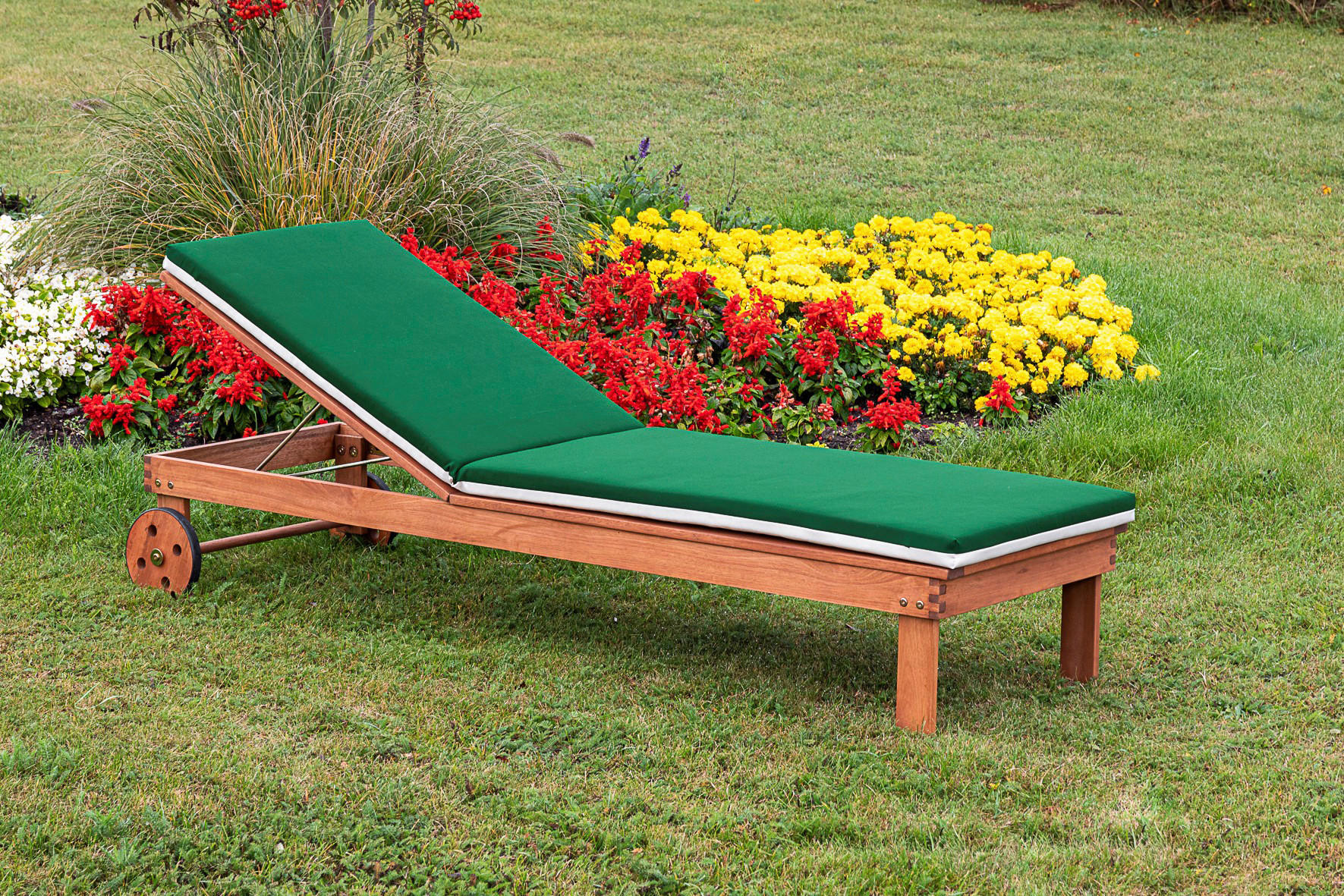 GARTENLIEGE  - Beige/Naturfarben, MODERN, Holz/Textil - Gardenson