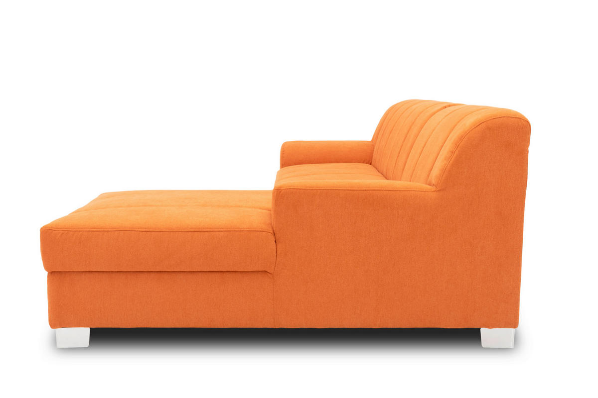 ECKSOFA CAPRI Orange Mikrofaser  - Chromfarben/Orange, KONVENTIONELL, Textil/Metall (239/152cm) - MID.YOU