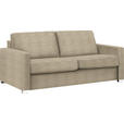 SCHLAFSOFA Webstoff Beige  - Chromfarben/Beige, KONVENTIONELL, Textil/Metall (188/86/97cm) - Novel