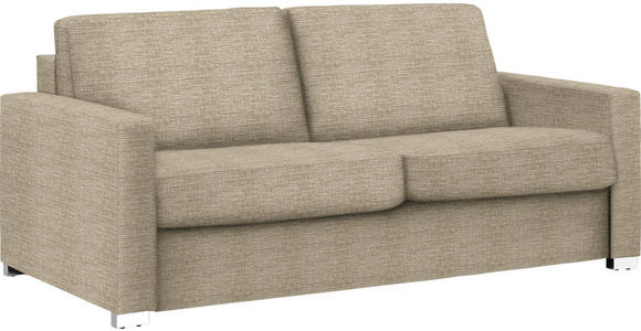 SCHLAFSOFA Webstoff Beige  - Chromfarben/Beige, KONVENTIONELL, Textil/Metall (188/86/97cm) - Novel