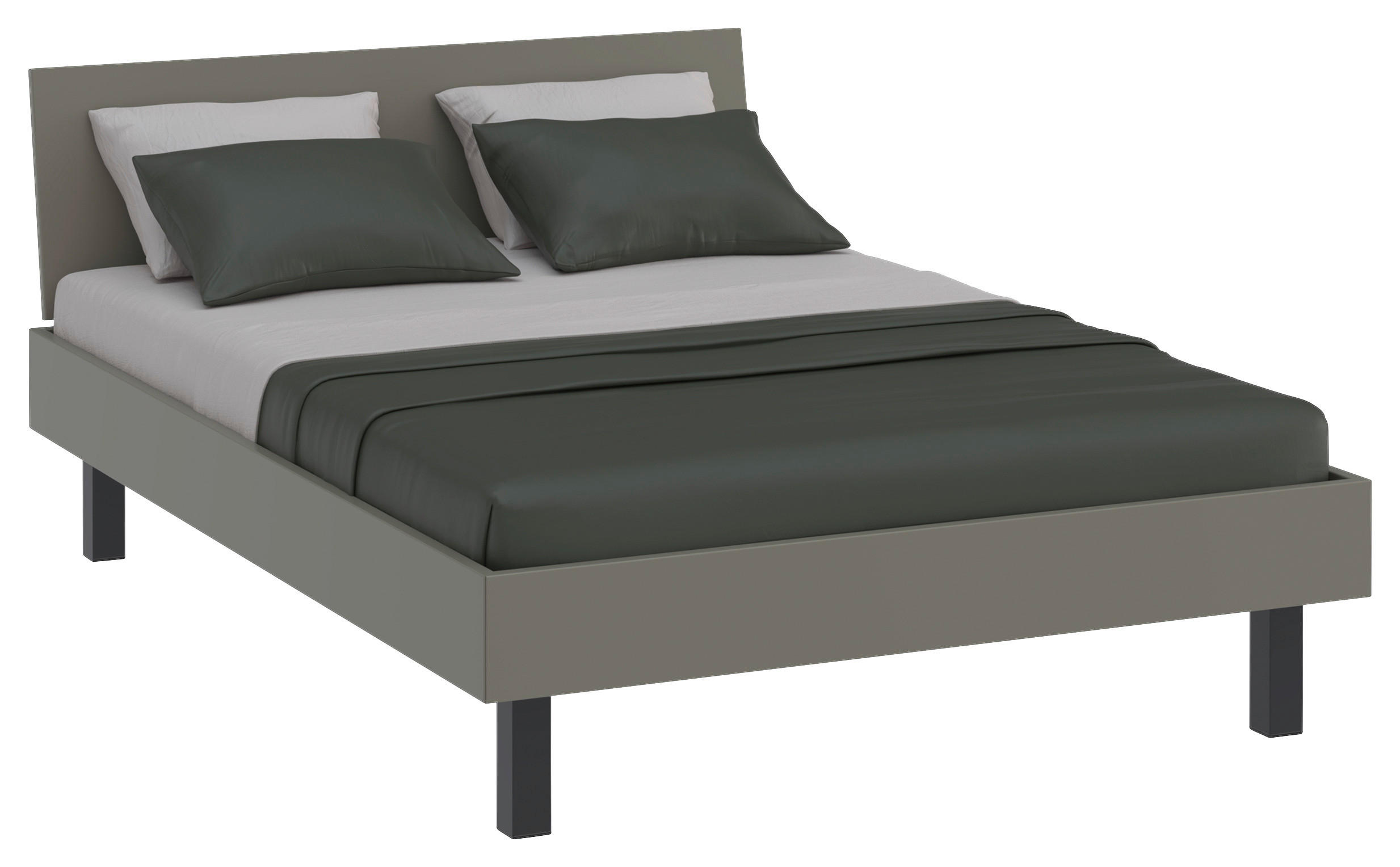 BETT 140/200 cm  in Grau, Grün  - Schwarz/Grau, Design, Metall (140/200cm) - Xora