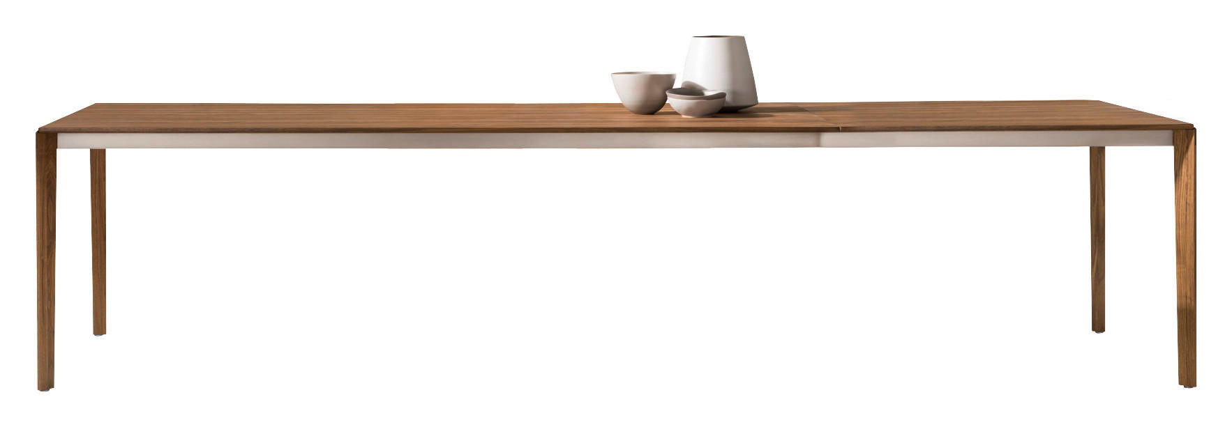 ESSTISCH in Holz, Metall 200(300)/100/75 cm  - Edelstahlfarben/Nussbaumfarben, Design, Holz/Metall (200(300)/100/75cm) - Team 7