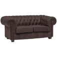 CHESTERFIELD-SOFA Webstoff Dunkelbraun  - Wengefarben/Dunkelbraun, LIFESTYLE, Holz/Textil (180/76,5/96cm) - Landscape
